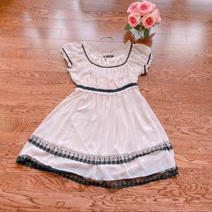 Pink Dress with Black Lace